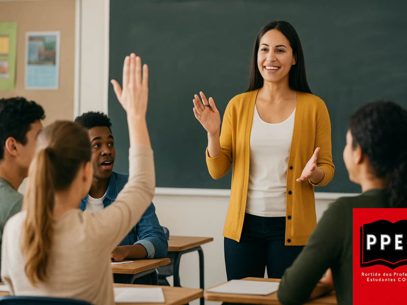 Professora em sala de aula